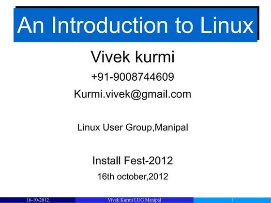 Intro to linux