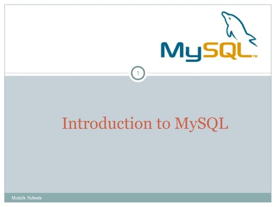 Intro to my sql