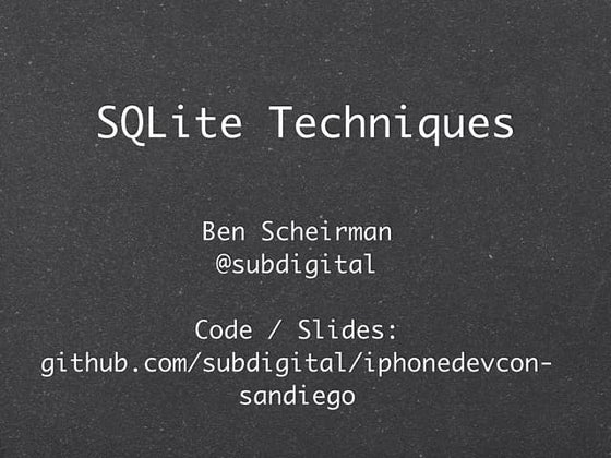 SQLite Techniques