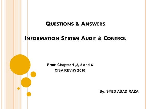 Information System Audit and Control