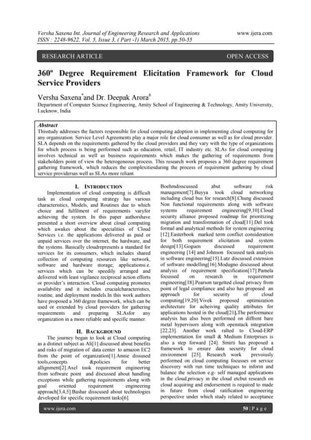360º Degree Requirement Elicitation Framework for Cloud Service Providers