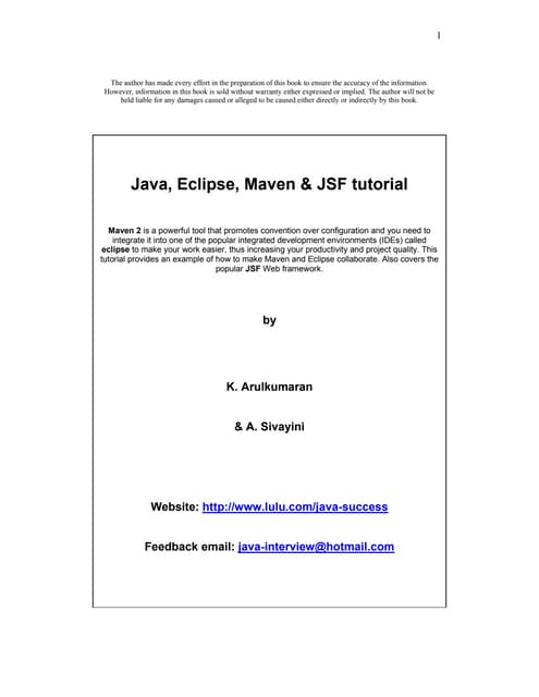 Java, Eclipse, Maven & JSF tutorial