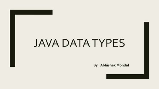 Java data types