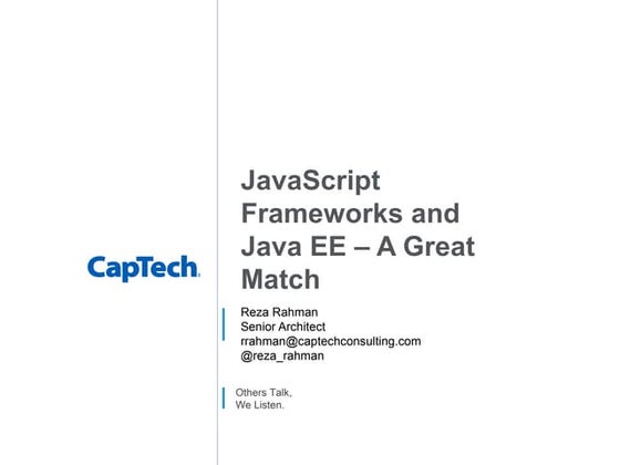 JavaScript Frameworks and Java EE – A Great Match