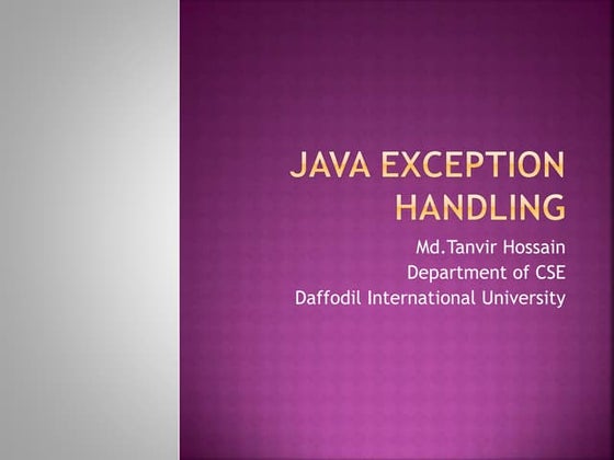 Java exception handling