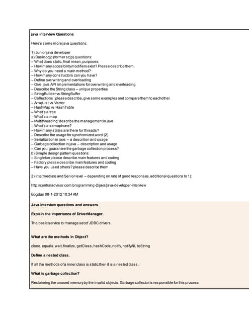 Java interview questions