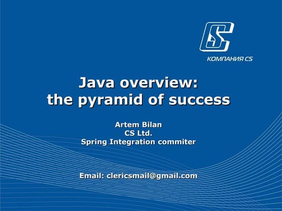 Java overview the piramide of success