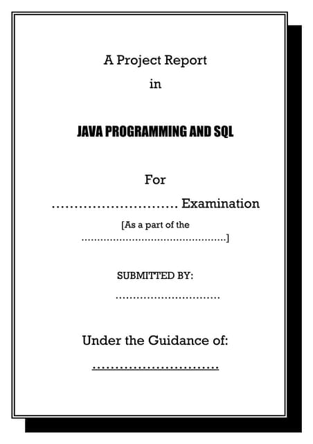 Report in Java programming and SQL