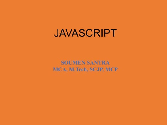 JavaScript with Syntax & Implementation