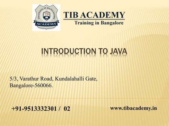 Java tutorial for beginners-tibacademy.in