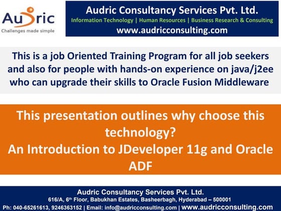 J developer, oracle adf   introduction