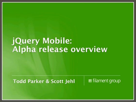 jQuery Mobile  Overview -  Boston