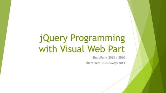 jQuery programming with visual web part