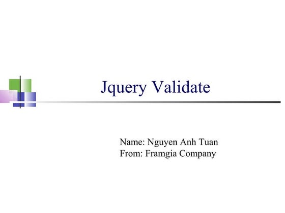 Jquery validate - TuanNA