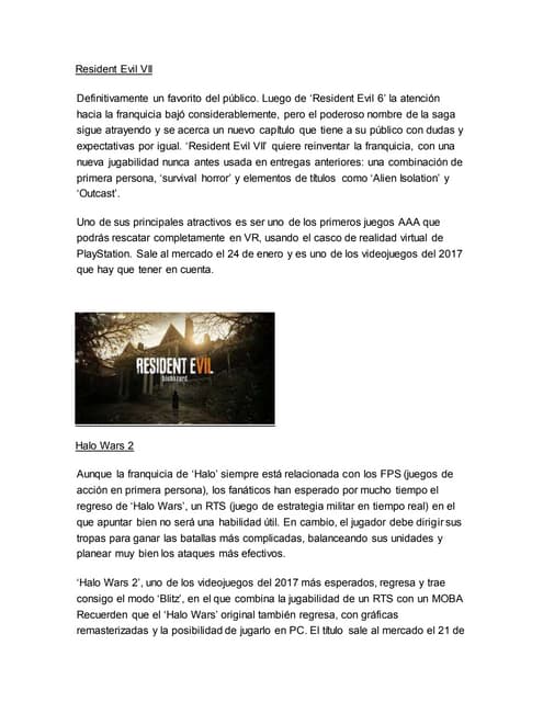 Juegos esperados para 2017