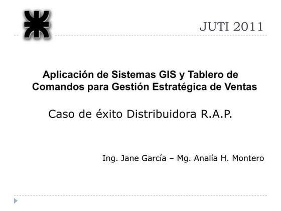 JUTI - Aplicación de Sistemas GIS y Tablero de Comandos para Gestion Estrateg...