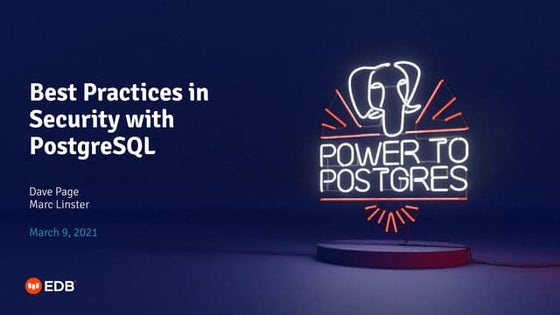 Kangaroot EDB Webinar Best Practices in Security with PostgreSQL