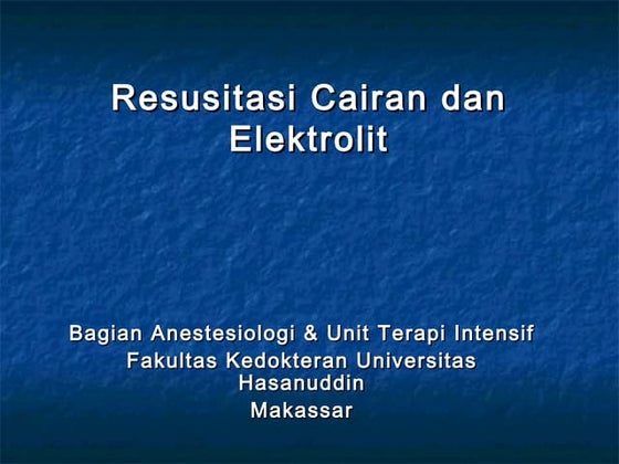 Keseimbangan cairan & elektrolit