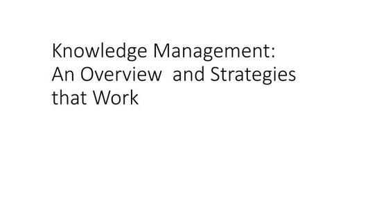 Knowledge management strategies