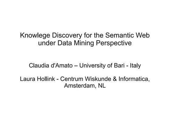 Knowledge discovery claudiad amato