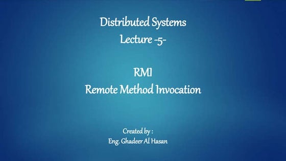 #5 (Remote Method Invocation)