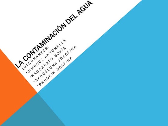 La contaminación del agua