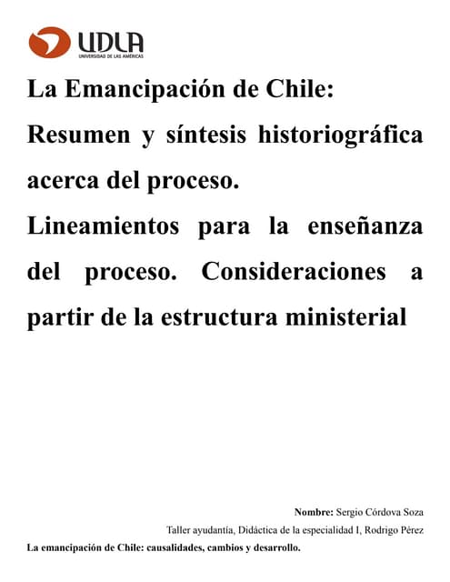 La emancipacion, sintesis historiografica