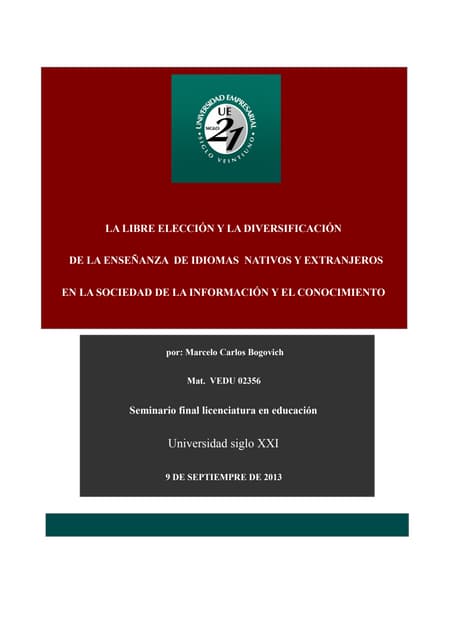 La libre eleccion de idiomas en el ciclo basico