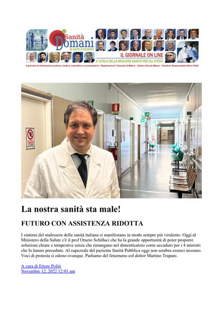 La nostra sanità sta male