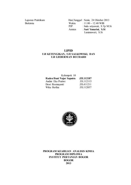 Laporan praktikum bioKIMIA