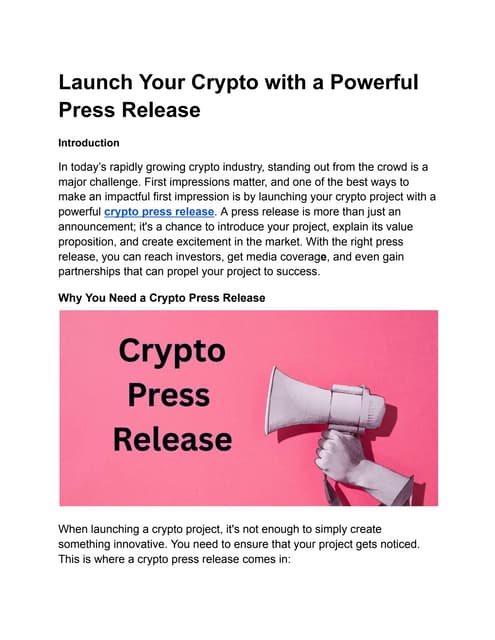 Latest Trends in Crypto Press Release: What Works in 2025