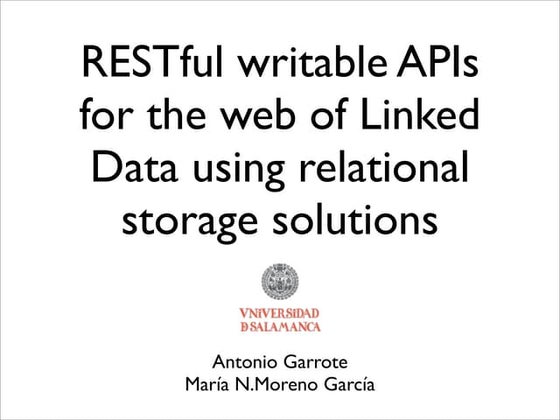 RESTful writable APIs for the web of Linked Data using relational storage sol...