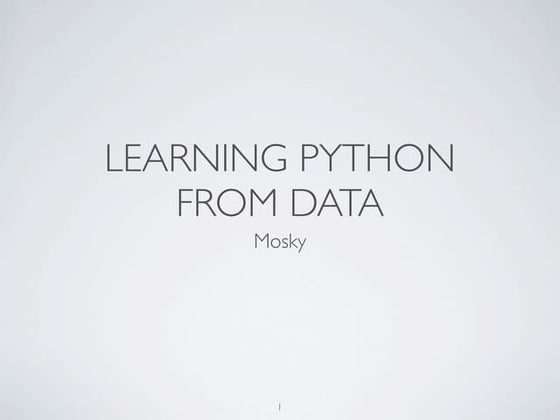 Learning Python from Data