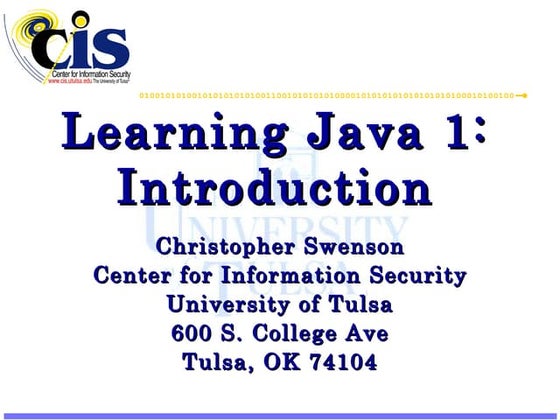 Learning Java 1 – Introduction