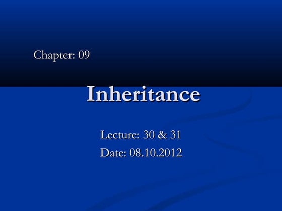 Lec 30.31 -  inheritance