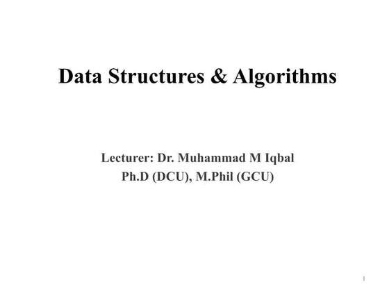 Data Structure and Algorithms