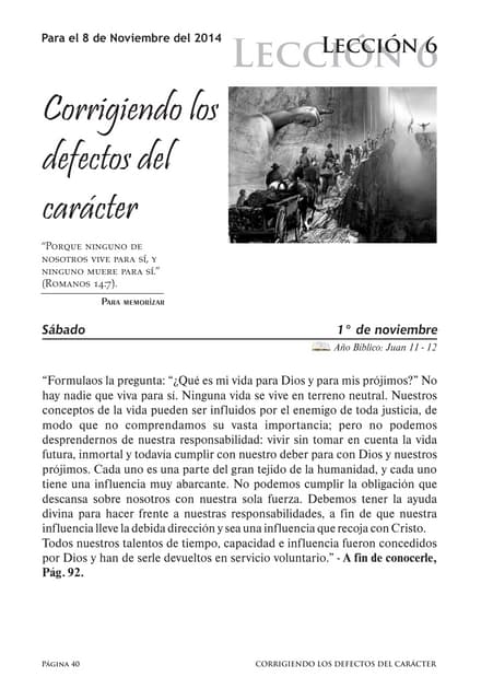 Leccion 06 - Corrigiendo los defectos del carácter