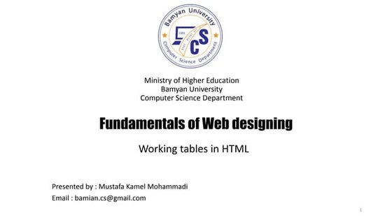 Web design - Working with tables in HTML