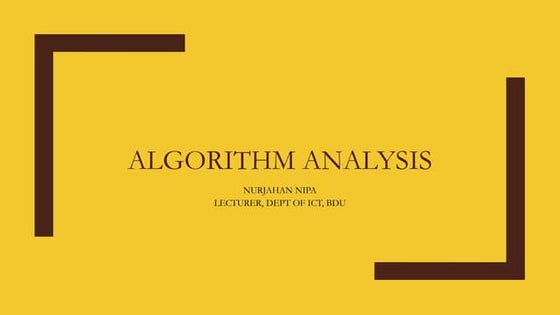 Lecture 03 algorithm analysis