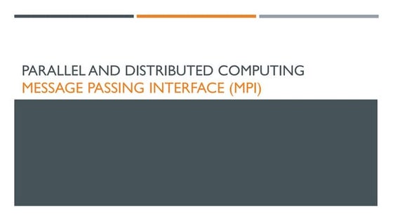 Parallel and Distributed Computing Chapter 10