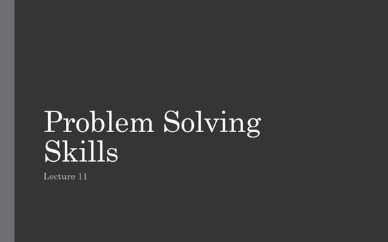 problem solving skills and its related all information