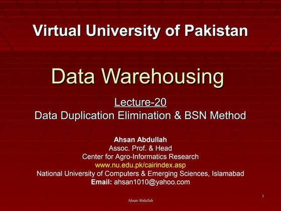 Lecture 20