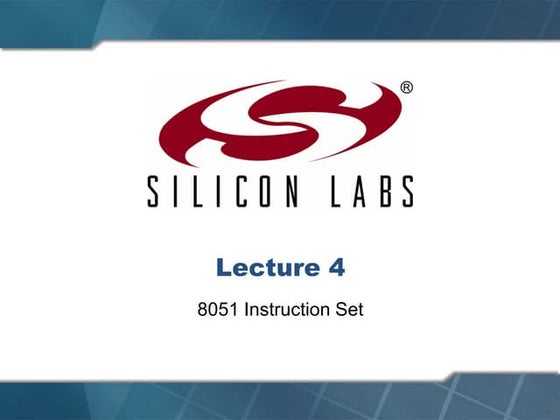 Lecture 4 (8051 instruction set) rv01