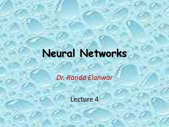 Introduction to Neural networks (under graduate course) Lecture 4 of 9