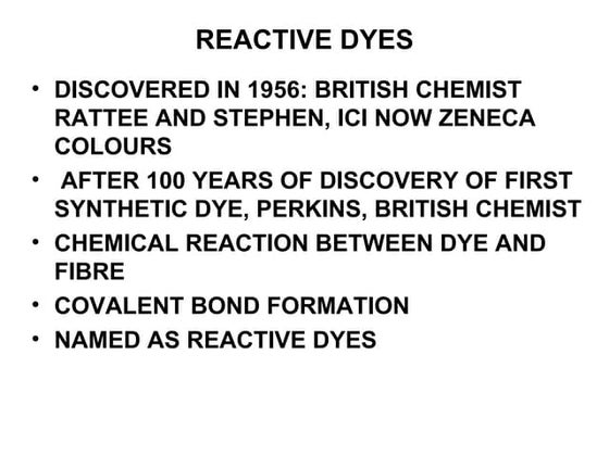 Lecture 5 dyeing of cotton with reactive dyes