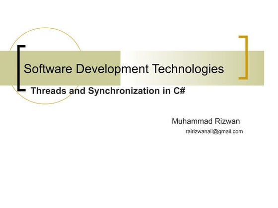 Threads And Synchronization in C#