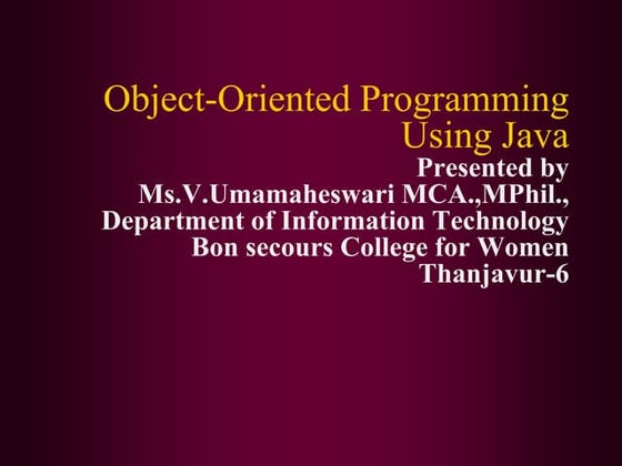 Introduction to oops
