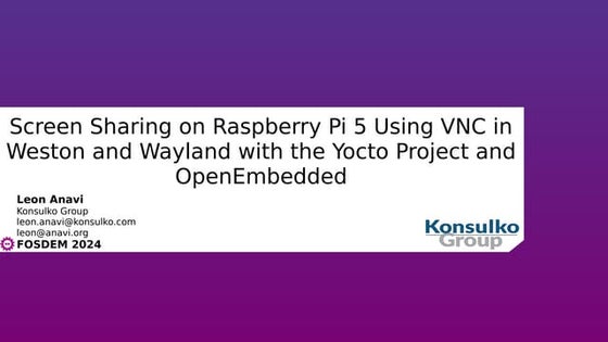 Screen Sharing on Raspberry Pi 5 Using VNC in Weston and Wayland with the Yoc...