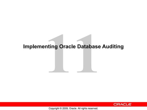 Less11 auditing