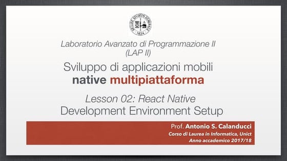 Lesson 02 - React Native Development Environment Setup